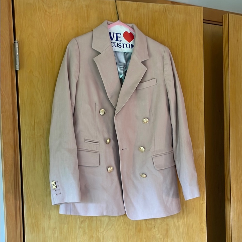 J. Crew Blush Blazer with Gold Accents